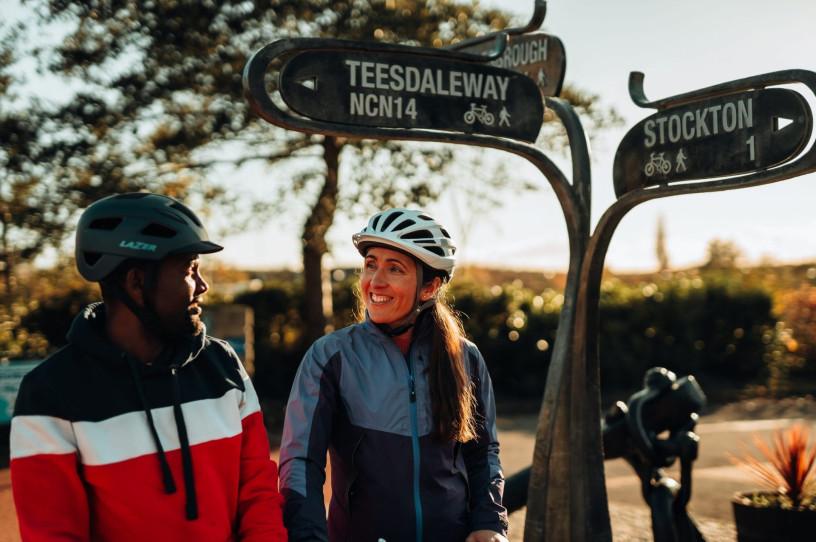 Cycling at Tees Barrage