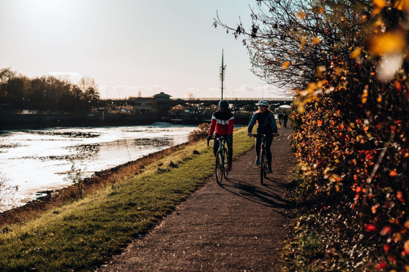 Cycling at Tees Barrage