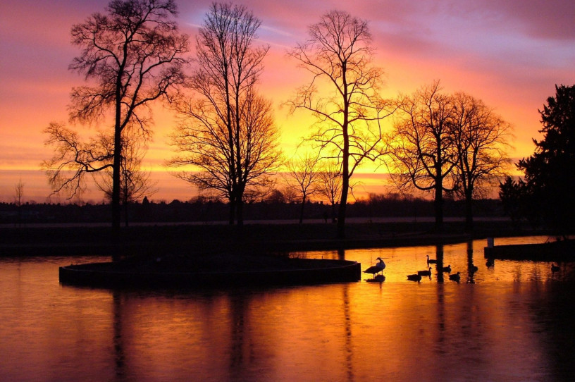 South Park in Darlington at sunset