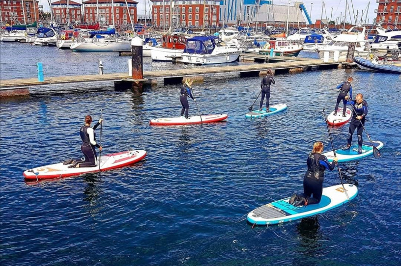 Stand up paddleboarding at Hartlepool Marina