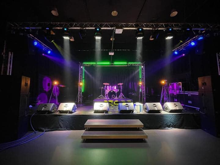 The stage inside The Forum music centre in Darlington