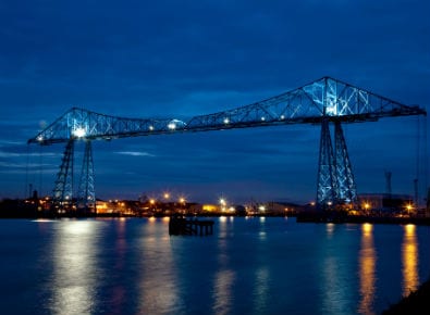 Transporter Bridge Night Winter - Middlesbrough Council