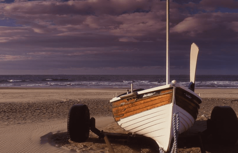 Boat on Marske Sands Beach