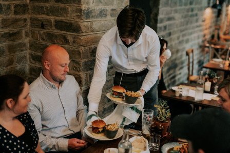 Food being served at Pinchinthorpe Hall