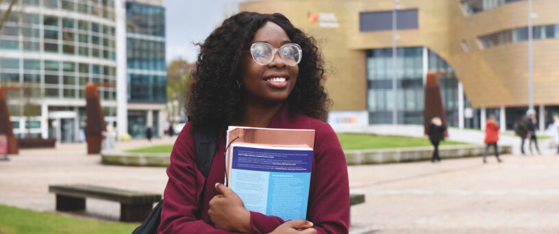 International students on Teesside Uni Campus Mobile