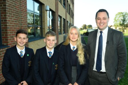 Mayor Houchen with St Michael's Academy Students | Tees Valley Combined Authority