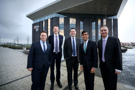 Tees Valley Mayor Ben Houchen, Rishi Sunak MP and MPs at National Horizons Centre