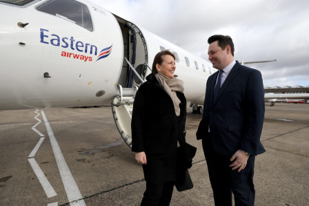 Tees Valley Mayor Ben Houchen Greeting the First Passenger | Tees Valley Combined Authority