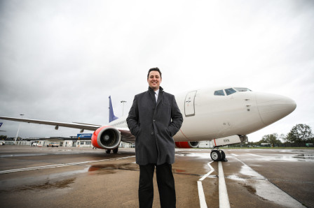 Tees Valley Mayor Ben Houchen with the aircraft