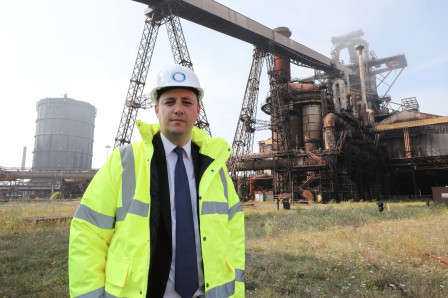 Tees Valley Mayor Ben Houchen by the Redcar Blast Furnace