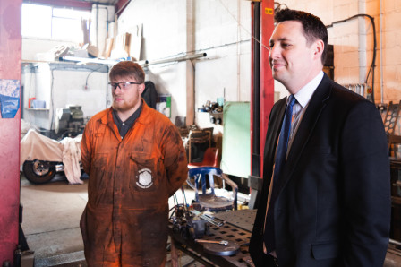 Tees Valley Mayor Ben Houchen with apprentice Jack Laverick